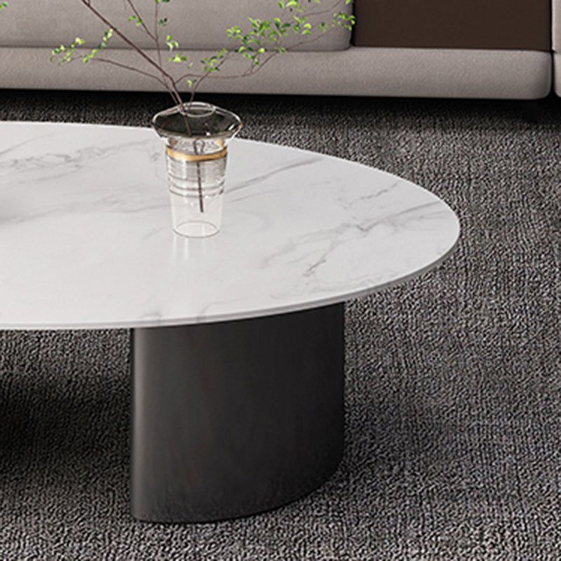 Glam Slate Coffee Cocktail Table Frame Oval Coffee Table for Home Clearhalo 'Coffee & Accent Tables' 'Coffee Tables' 'coffee_tables' 'furn' 'furn_coffee_tables' 'Furniture' 'Living Room Furniture' 5728278