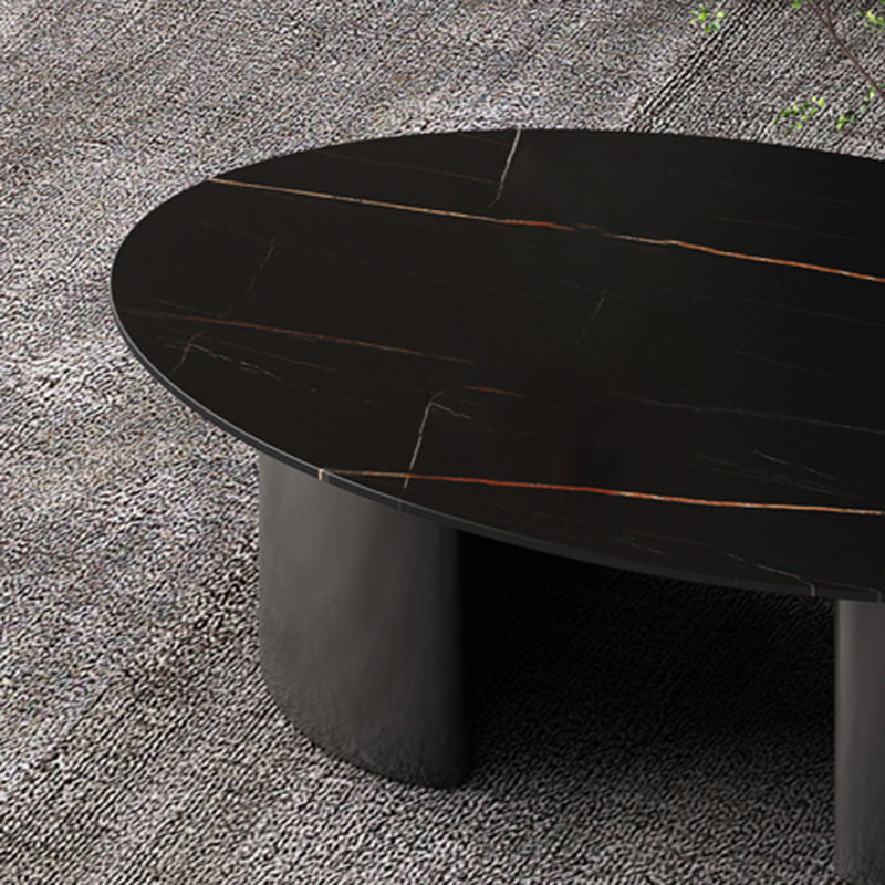 Glam Slate Coffee Cocktail Table Frame Oval Coffee Table for Home Clearhalo 'Coffee & Accent Tables' 'Coffee Tables' 'coffee_tables' 'furn' 'furn_coffee_tables' 'Furniture' 'Living Room Furniture' 5728280