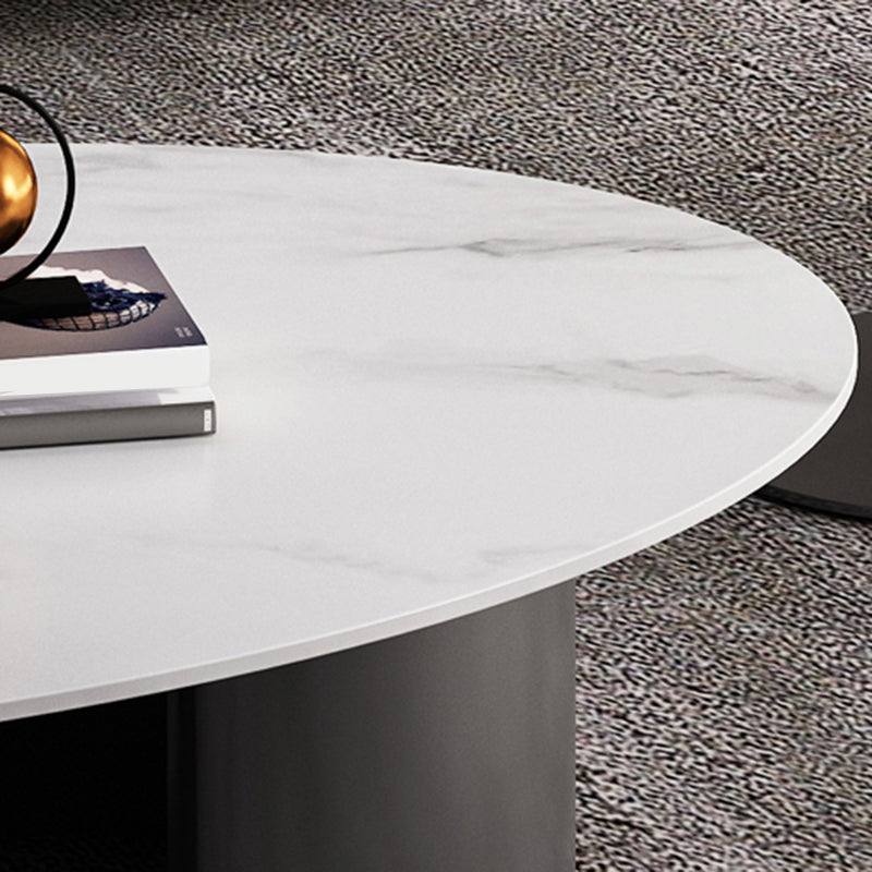 Glam Slate Coffee Cocktail Table Frame Oval Coffee Table for Home Clearhalo 'Coffee & Accent Tables' 'Coffee Tables' 'coffee_tables' 'furn' 'furn_coffee_tables' 'Furniture' 'Living Room Furniture' 5728281