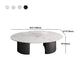 Glam Slate Coffee Cocktail Table Frame Oval Coffee Table for Home Clearhalo 'Coffee & Accent Tables' 'Coffee Tables' 'coffee_tables' 'furn' 'furn_coffee_tables' 'Furniture' 'Living Room Furniture' 5728284
