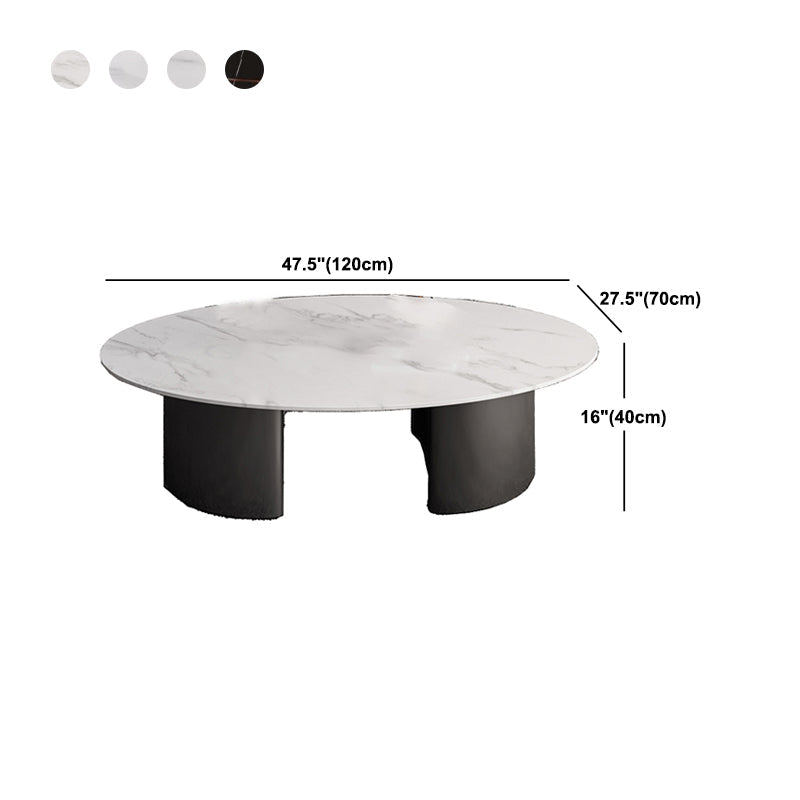 Glam Slate Coffee Cocktail Table Frame Oval Coffee Table for Home Clearhalo 'Coffee & Accent Tables' 'Coffee Tables' 'coffee_tables' 'furn' 'furn_coffee_tables' 'Furniture' 'Living Room Furniture' 5728285