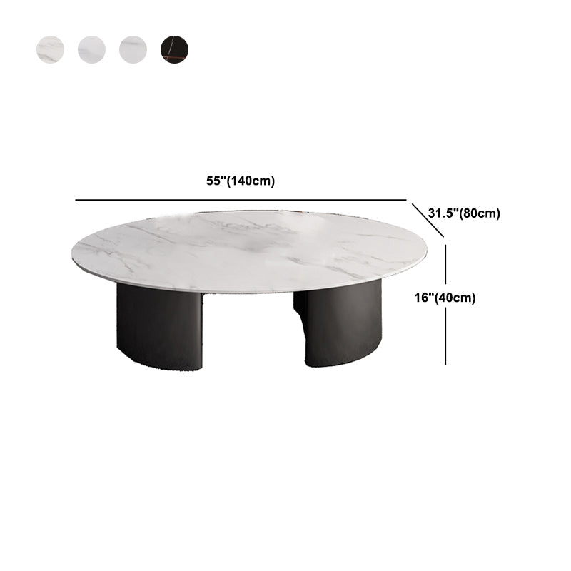 Glam Slate Coffee Cocktail Table Frame Oval Coffee Table for Home Clearhalo 'Coffee & Accent Tables' 'Coffee Tables' 'coffee_tables' 'furn' 'furn_coffee_tables' 'Furniture' 'Living Room Furniture' 5728286
