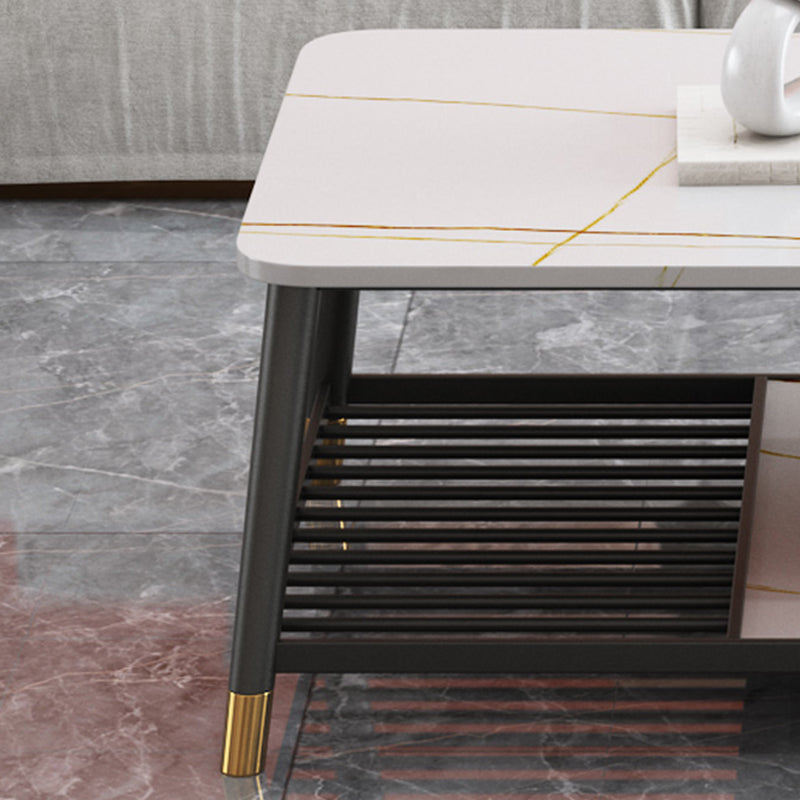 Glam Frame Coffee Table Slate Rectangular Coffee Table for Living Room Clearhalo 'Coffee & Accent Tables' 'Coffee Tables' 'coffee_tables' 'furn' 'furn_coffee_tables' 'Furniture' 'Living Room Furniture' 5728293