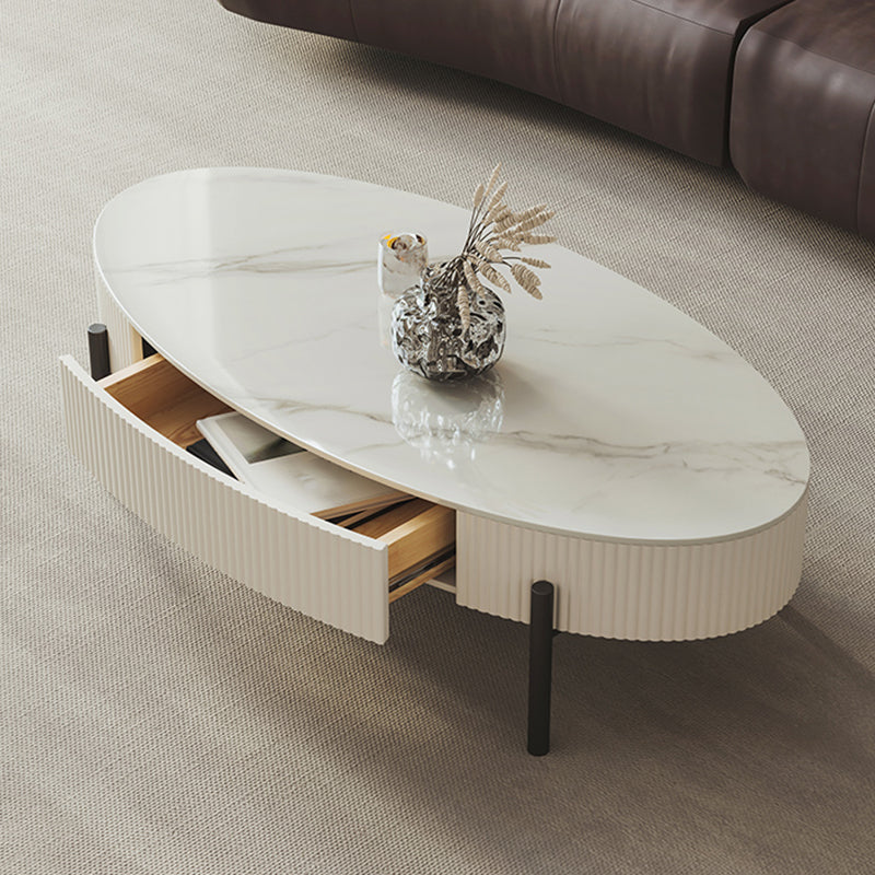 Glam 4 gambe tavolo da cocktail caffè in ardesia con cassetti