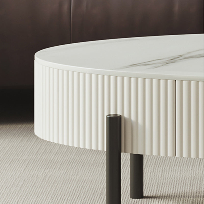 Glam 4 gambe tavolo da cocktail caffè in ardesia con cassetti