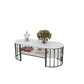 Mesa de centro ovalada con marco de mesa de cóctel de mármol Glam para sala de estar