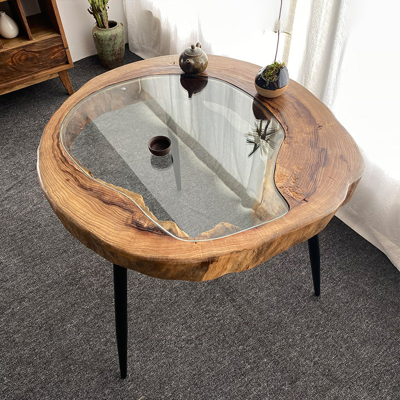 Scandinavian Wooden Coffee Table Free form 3 Legs Coffee Table Set for Living Room 29.5"L x 29.5"W x 29.5"H Clearhalo 'Coffee & Accent Tables' 'Coffee Tables' 'coffee_tables' 'furn' 'furn_coffee_tables' 'Furniture' 'Living Room Furniture' 5728419