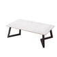 Single Slate Rectangle Coffee Table Modern Minimalist Coffee Table Double Pedestal White Clearhalo 'Coffee & Accent Tables' 'Coffee Tables' 'coffee_tables' 'furn' 'furn_coffee_tables' 'Furniture' 'Living Room Furniture' 5728493