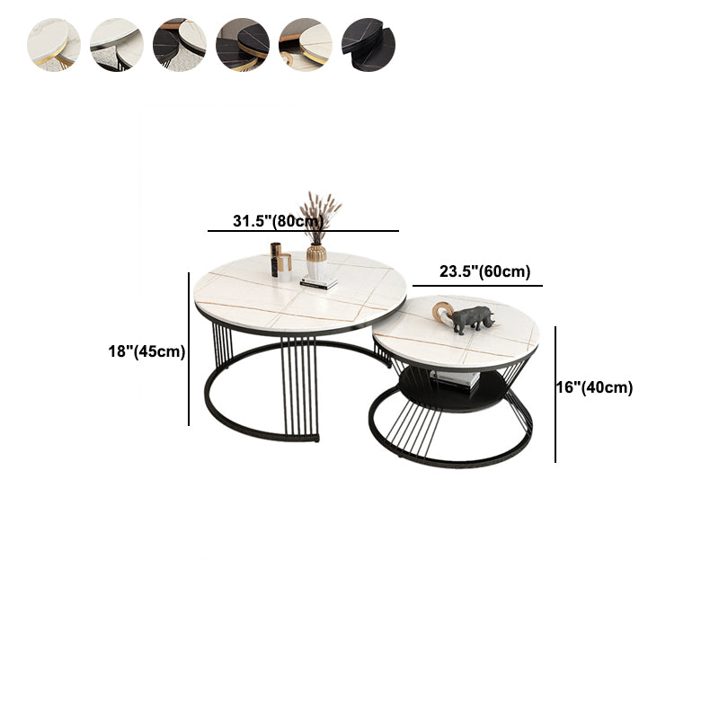 Round Nesting Coffee Table Minimalist Coffee Table for Living Room Clearhalo 'Coffee & Accent Tables' 'Coffee Tables' 'coffee_tables' 'furn' 'furn_coffee_tables' 'Furniture' 'Living Room Furniture' 5728574