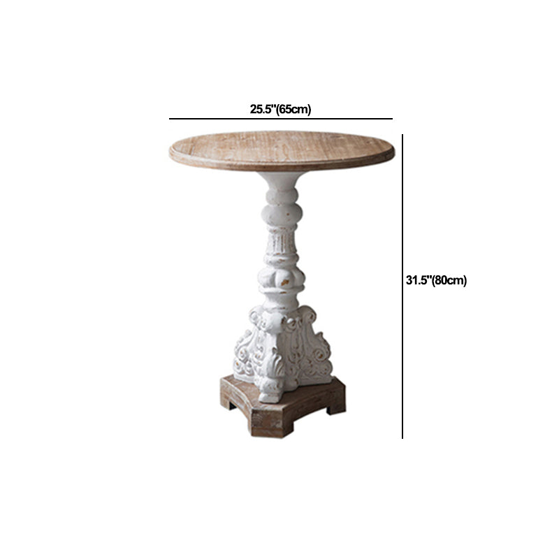 Rustic Style Side End Table Pedestal Distressed Round Sofa Side Accent Table Clearhalo 'Coffee & Accent Tables' 'End & Side Tables' 'end_side_tables' 'furn' 'furn_end_side_tables' 'Furniture' 'Living Room Furniture' 5728708