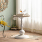 French Country Style Side End Table Pedestal Round Sofa Side Accent Table