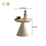 French Country Wooden Round Top Side Table Iron Pedestal End Table