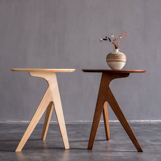 Tavolino in legno solido rotondo scandinavo 23,6 "alto 3 gambe/4 gambe