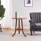 Traditionele houten ronde bovenkant bijzettafel 3 benen eindtafel met plank