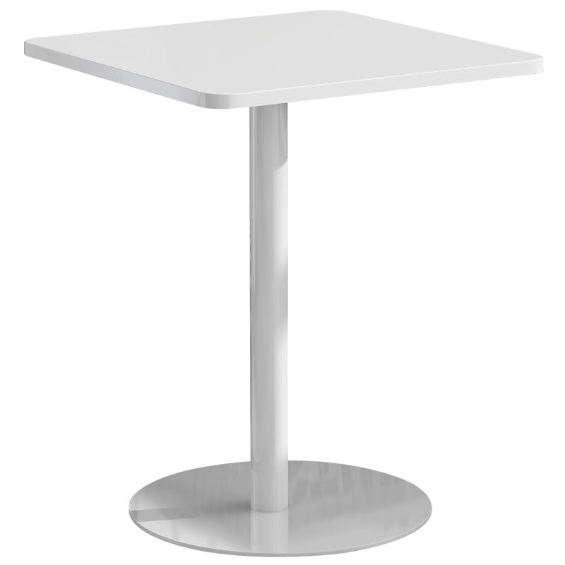 Medieval Modern Style Pedestal Base Design Square Metal Table Side Table White 1 Clearhalo 'Coffee & Accent Tables' 'End & Side Tables' 'end_side_tables' 'furn' 'furn_end_side_tables' 'Furniture' 'Living Room Furniture' 5728984