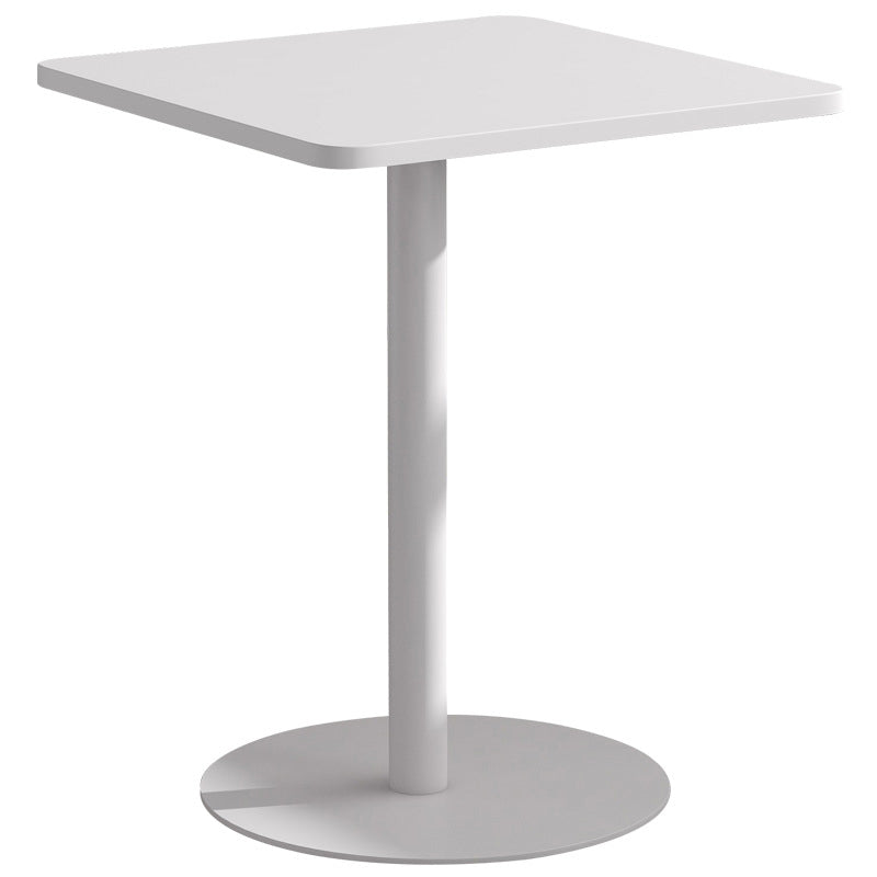 Medieval Modern Style Pedestal Base Design Square Metal Table Side Table Matte White 1 Clearhalo 'Coffee & Accent Tables' 'End & Side Tables' 'end_side_tables' 'furn' 'furn_end_side_tables' 'Furniture' 'Living Room Furniture' 5729000
