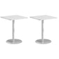 Medieval Modern Style Pedestal Base Design Square Metal Table Side Table White 2 Clearhalo 'Coffee & Accent Tables' 'End & Side Tables' 'end_side_tables' 'furn' 'furn_end_side_tables' 'Furniture' 'Living Room Furniture' 5729004