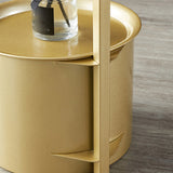 Table d'appoint rond moderne à rond / fer 22 "Table d'extrémité abstraite de haut avec stockage