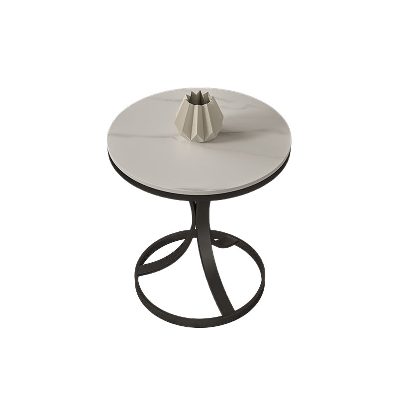 Tavolino moderno tondo in ardesia rotonda da 19,6 pollici di estremità del piedistallo