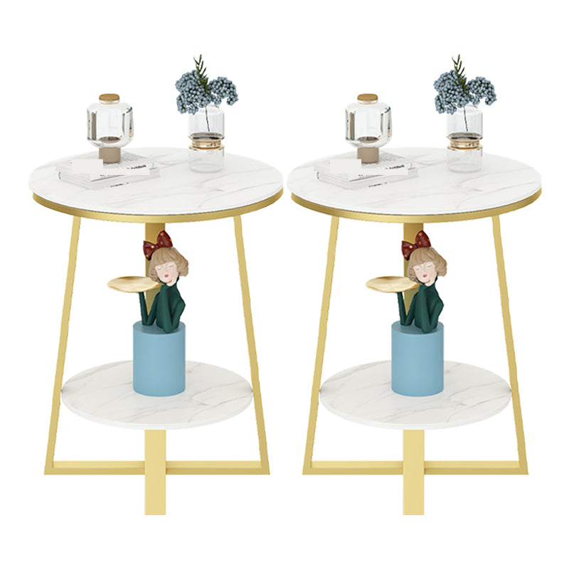 Tableau latérale supérieure en ardoise 23,6 "de haut de la table de fin de jambes en fer avec étagère