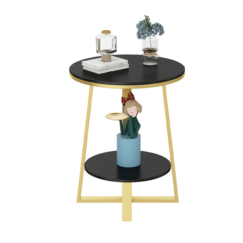 Tableau latérale supérieure en ardoise 23,6 "de haut de la table de fin de jambes en fer avec étagère