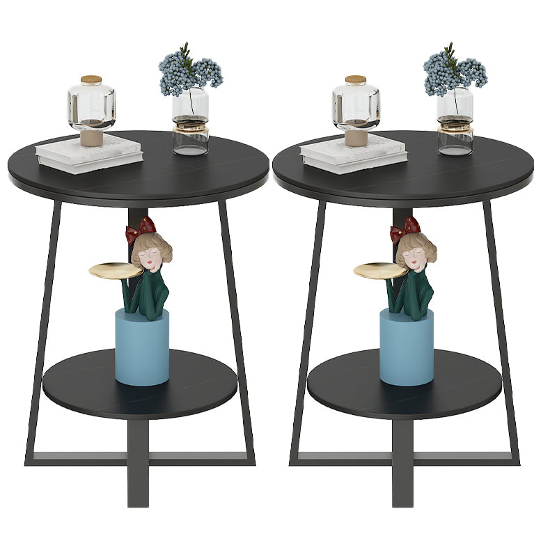 Tableau latérale supérieure en ardoise 23,6 "de haut de la table de fin de jambes en fer avec étagère