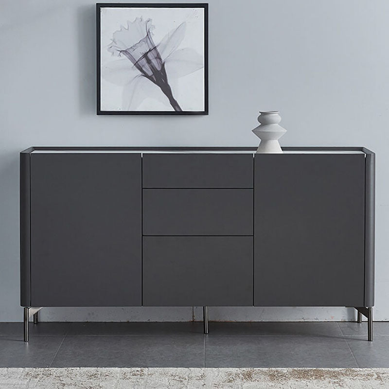 Grey Engineered Wood Sideboard Modern Stone Countertop Buffet with Drawer for Dining Room Clearhalo 'buffet_sideboard' 'Buffets & Sideboards' 'furn' 'furn_buffet_sideboard' 'Furniture' 'Kitchen & Dining Furniture' 5729247