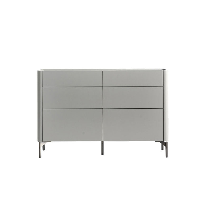 Grey Engineered Wood Sideboard Modern Stone Countertop Buffet with Drawer for Dining Room 47"L x 16"W x 31"H Light Gray Clearhalo 'buffet_sideboard' 'Buffets & Sideboards' 'furn' 'furn_buffet_sideboard' 'Furniture' 'Kitchen & Dining Furniture' 5729248