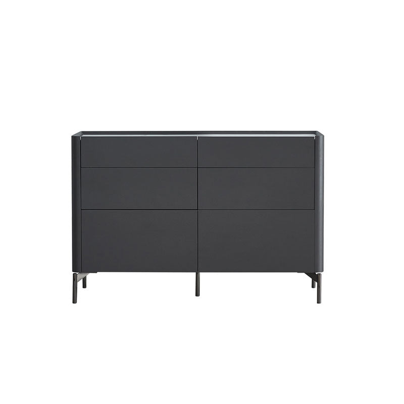 Grey Engineered Wood Sideboard Modern Stone Countertop Buffet with Drawer for Dining Room 47"L x 16"W x 31"H Dark Gray Clearhalo 'buffet_sideboard' 'Buffets & Sideboards' 'furn' 'furn_buffet_sideboard' 'Furniture' 'Kitchen & Dining Furniture' 5729249