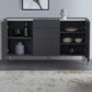 Grey Engineered Wood Sideboard Modern Stone Countertop Buffet with Drawer for Dining Room Clearhalo 'buffet_sideboard' 'Buffets & Sideboards' 'furn' 'furn_buffet_sideboard' 'Furniture' 'Kitchen & Dining Furniture' 5729250