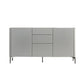 Grey Engineered Wood Sideboard Modern Stone Countertop Buffet with Drawer for Dining Room 59"L x 16"W x 31"H Light Gray Clearhalo 'buffet_sideboard' 'Buffets & Sideboards' 'furn' 'furn_buffet_sideboard' 'Furniture' 'Kitchen & Dining Furniture' 5729251