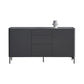 Grey Engineered Wood Sideboard Modern Stone Countertop Buffet with Drawer for Dining Room 59"L x 16"W x 31"H Dark Gray Clearhalo 'buffet_sideboard' 'Buffets & Sideboards' 'furn' 'furn_buffet_sideboard' 'Furniture' 'Kitchen & Dining Furniture' 5729253