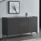 Grey Engineered Wood Sideboard Modern Stone Countertop Buffet with Drawer for Dining Room Clearhalo 'buffet_sideboard' 'Buffets & Sideboards' 'furn' 'furn_buffet_sideboard' 'Furniture' 'Kitchen & Dining Furniture' 5729254