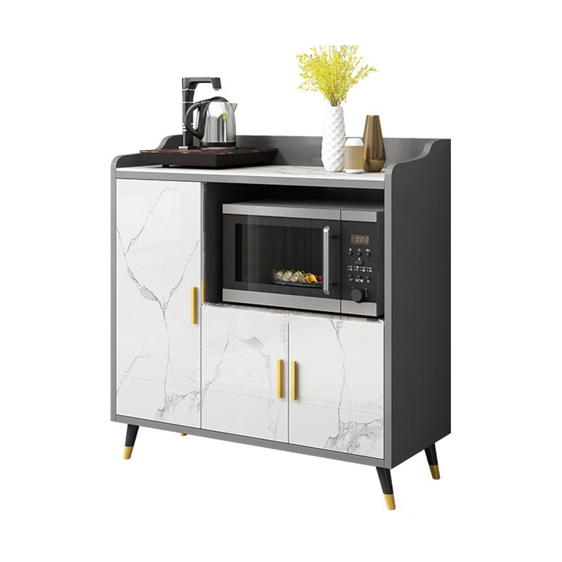 Modern Style Stone Buffet Sideboard Dining Room 38.5"H Buffet Server 35"L x 16"W x 39"H White Clearhalo 'buffet_sideboard' 'Buffets & Sideboards' 'furn' 'furn_buffet_sideboard' 'Furniture' 'Kitchen & Dining Furniture' 5729298