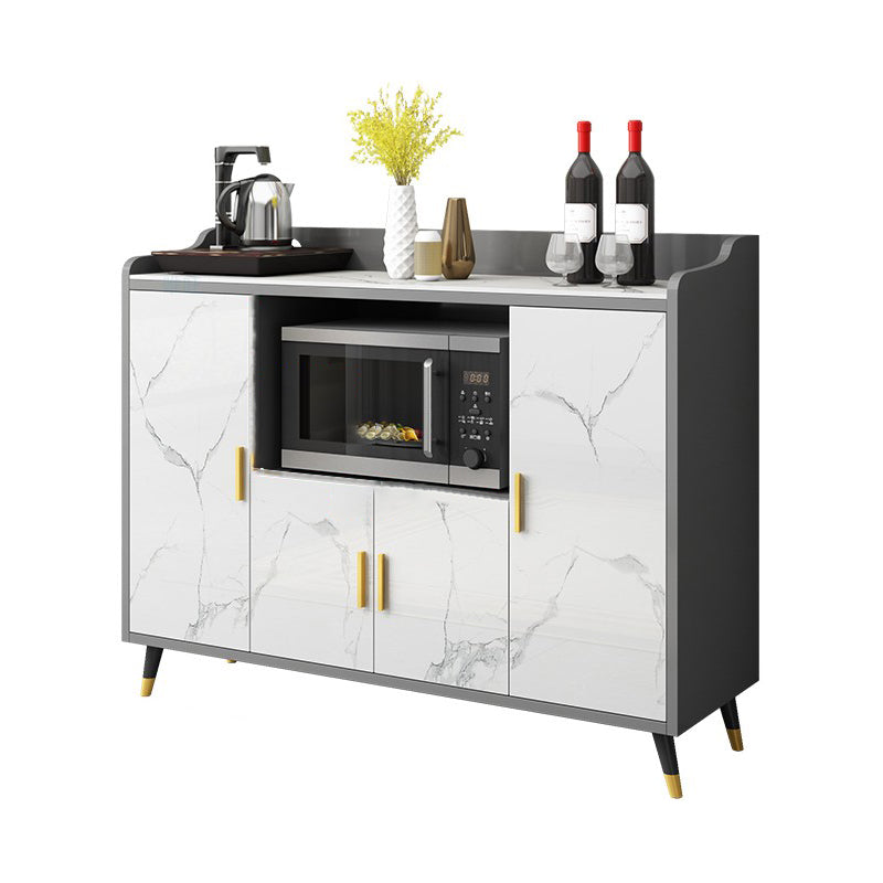 Modern Style Stone Buffet Sideboard Dining Room 38.5"H Buffet Server 47"L x 16"W x 39"H White Clearhalo 'buffet_sideboard' 'Buffets & Sideboards' 'furn' 'furn_buffet_sideboard' 'Furniture' 'Kitchen & Dining Furniture' 5729300