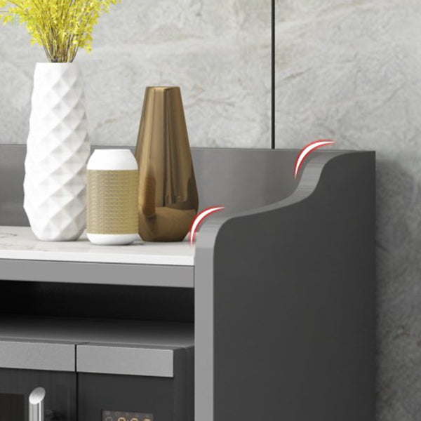 Modern Style Stone Buffet Sideboard Dining Room 38.5"H Buffet Server Clearhalo 'buffet_sideboard' 'Buffets & Sideboards' 'furn' 'furn_buffet_sideboard' 'Furniture' 'Kitchen & Dining Furniture' 5729304