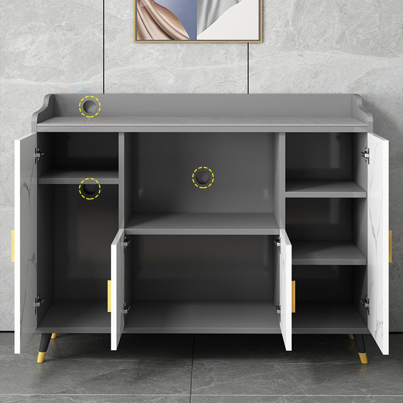 Modern Style Stone Buffet Sideboard Dining Room 38.5"H Buffet Server Clearhalo 'buffet_sideboard' 'Buffets & Sideboards' 'furn' 'furn_buffet_sideboard' 'Furniture' 'Kitchen & Dining Furniture' 5729307