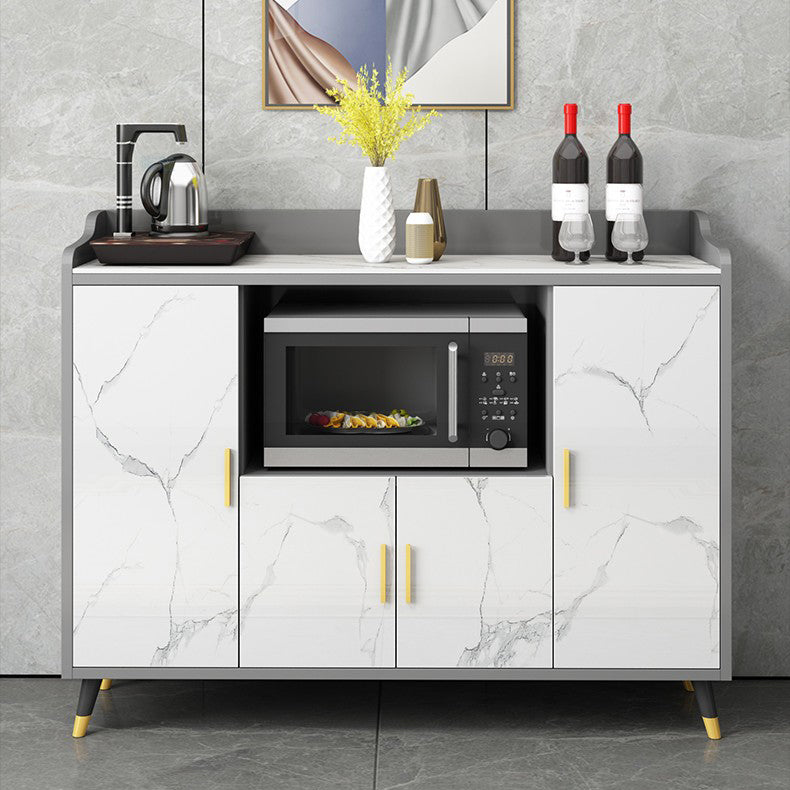 Modern Style Stone Buffet Sideboard Dining Room 38.5"H Buffet Server Clearhalo 'buffet_sideboard' 'Buffets & Sideboards' 'furn' 'furn_buffet_sideboard' 'Furniture' 'Kitchen & Dining Furniture' 5729309