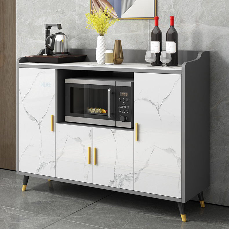 Modern Style Stone Buffet Sideboard Dining Room 38.5"H Buffet Server Clearhalo 'buffet_sideboard' 'Buffets & Sideboards' 'furn' 'furn_buffet_sideboard' 'Furniture' 'Kitchen & Dining Furniture' 5729310
