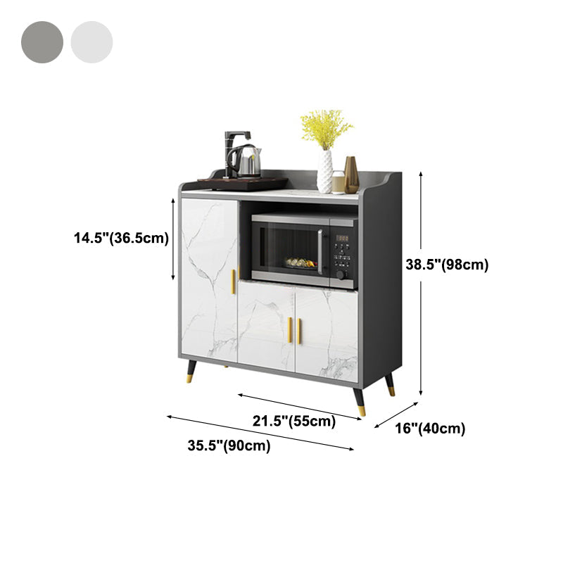 Modern Style Stone Buffet Sideboard Dining Room 38.5"H Buffet Server Clearhalo 'buffet_sideboard' 'Buffets & Sideboards' 'furn' 'furn_buffet_sideboard' 'Furniture' 'Kitchen & Dining Furniture' 5729312