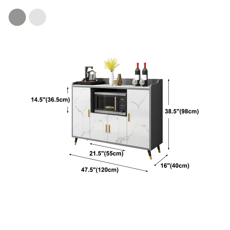 Modern Style Stone Buffet Sideboard Dining Room 38.5"H Buffet Server Clearhalo 'buffet_sideboard' 'Buffets & Sideboards' 'furn' 'furn_buffet_sideboard' 'Furniture' 'Kitchen & Dining Furniture' 5729313