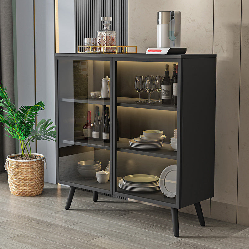 Sala da pranzo server di cucina contemporanea in legno porte in vetro buffet server