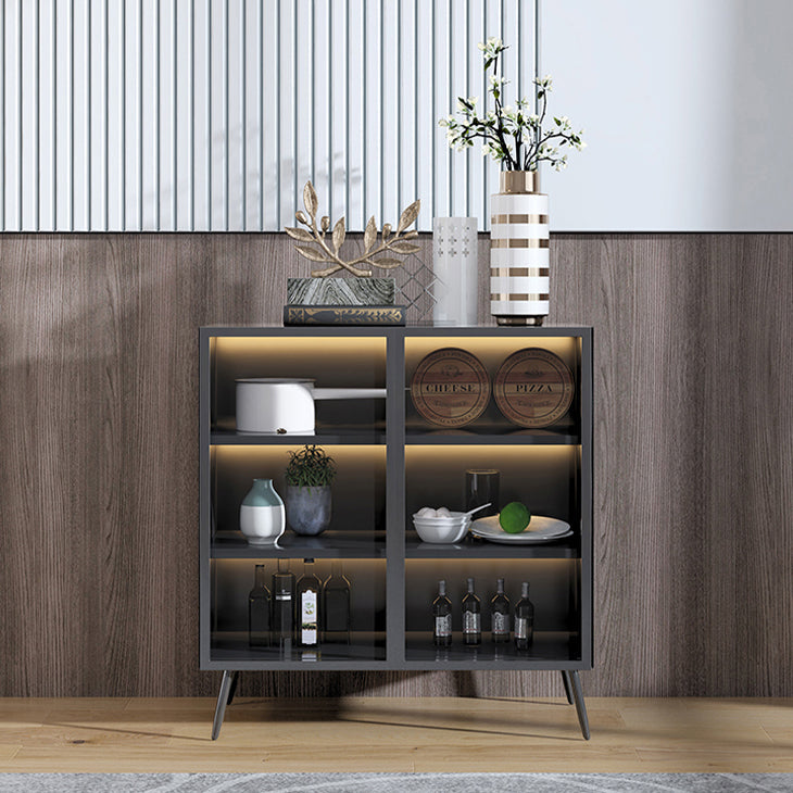 Sala da pranzo server di cucina contemporanea in legno porte in vetro buffet server