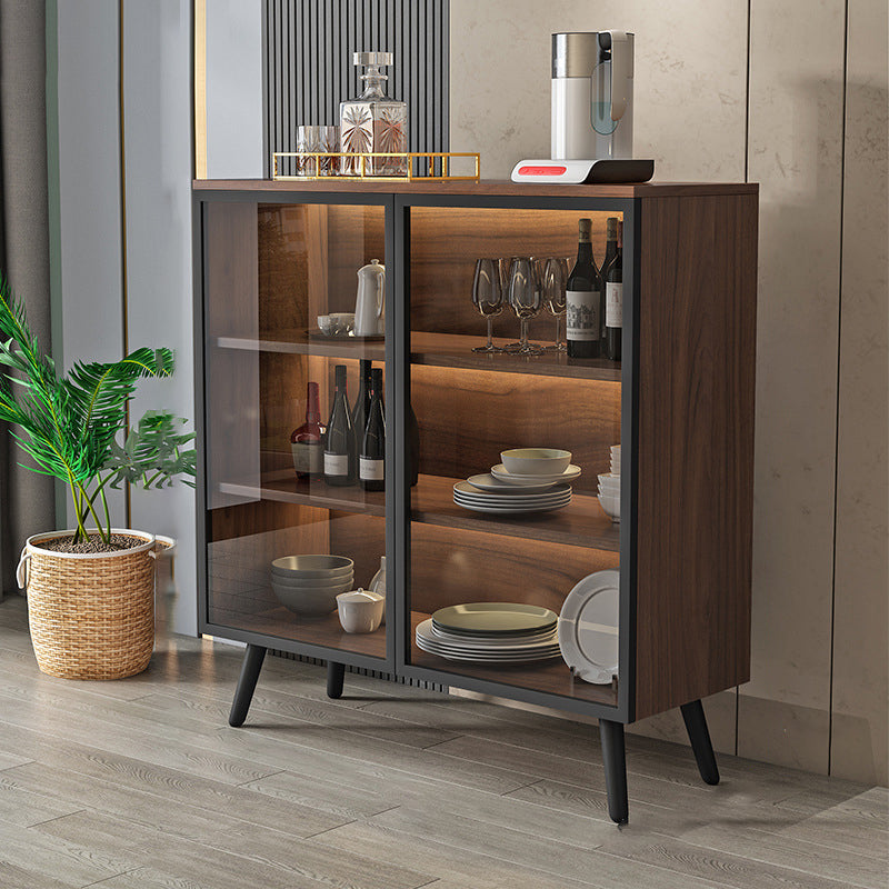 Sala da pranzo server di cucina contemporanea in legno porte in vetro buffet server