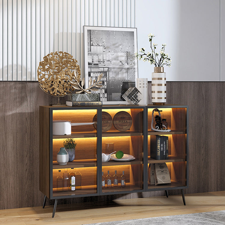 Sala da pranzo server di cucina contemporanea in legno porte in vetro buffet server