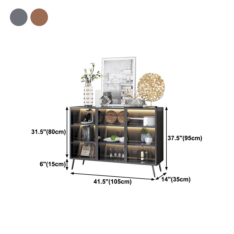 Sala da pranzo server di cucina contemporanea in legno porte in vetro buffet server