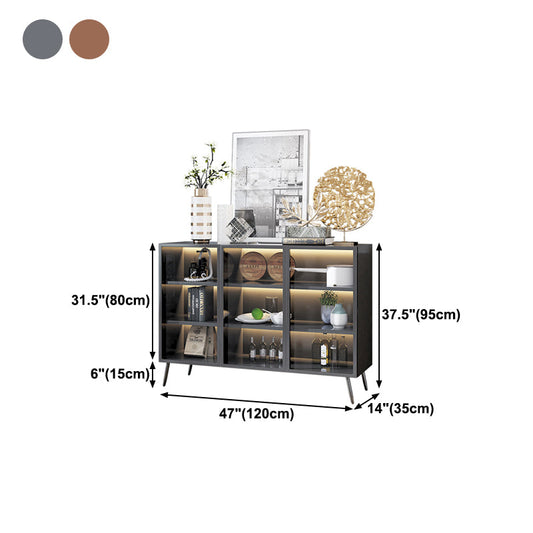 Sala da pranzo server di cucina contemporanea in legno porte in vetro buffet server