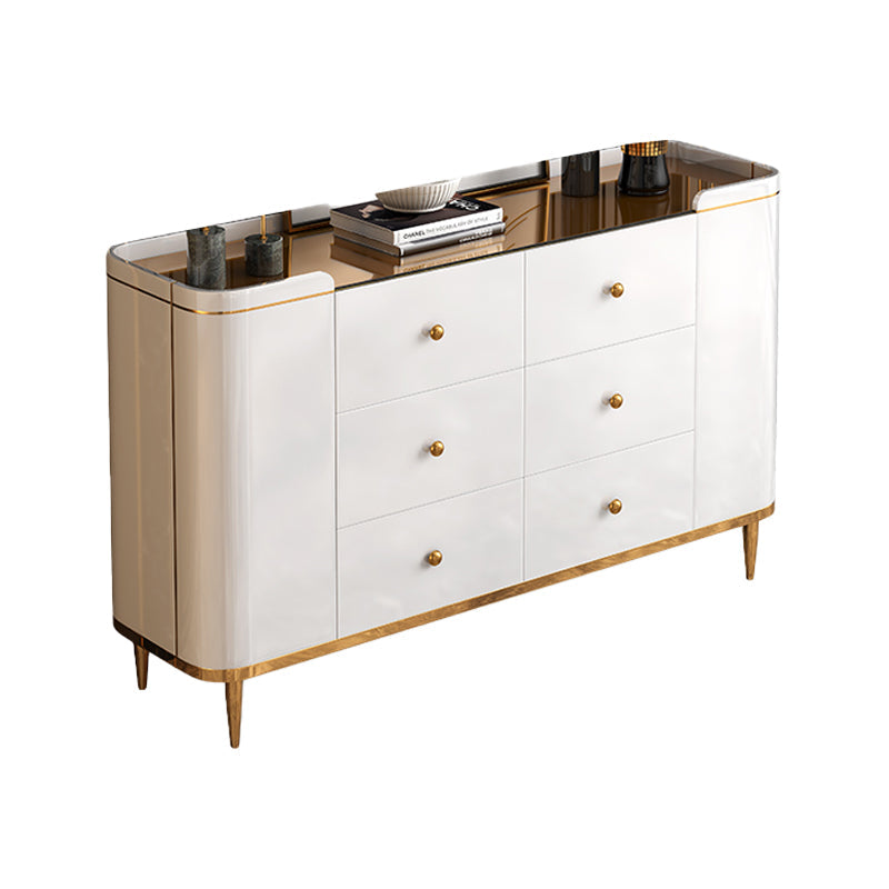 Sala da pranzo moderna a buffet in legno 33,4 "H 6 Server a buffet a 2 porte in bianco