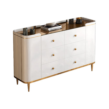 Sala da pranzo moderna a buffet in legno 33,4 "H 6 Server a buffet a 2 porte in bianco