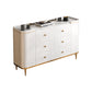 Sala da pranzo moderna a buffet in legno 33,4 "H 6 Server a buffet a 2 porte in bianco